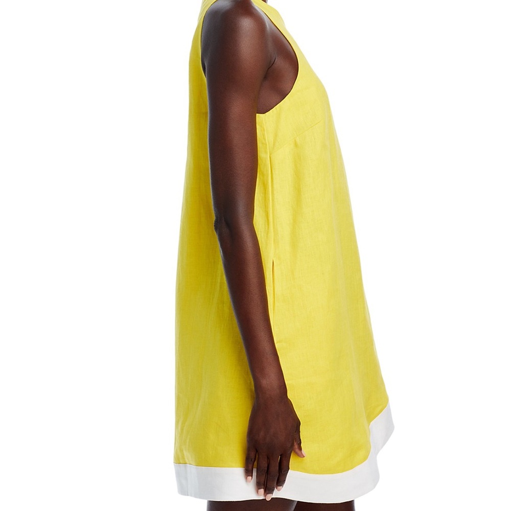 STAUD Allori Linen Mini Dress NWOT Sunrise - Picture 3 of 5